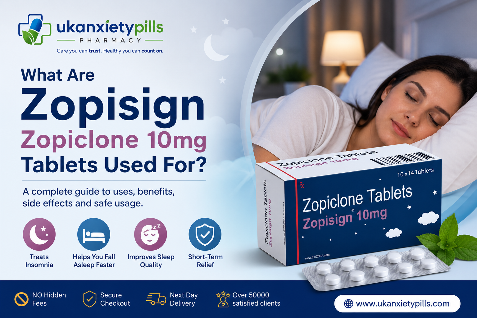 What Are Zopisign Zopiclone 10mg Tablets Used For?